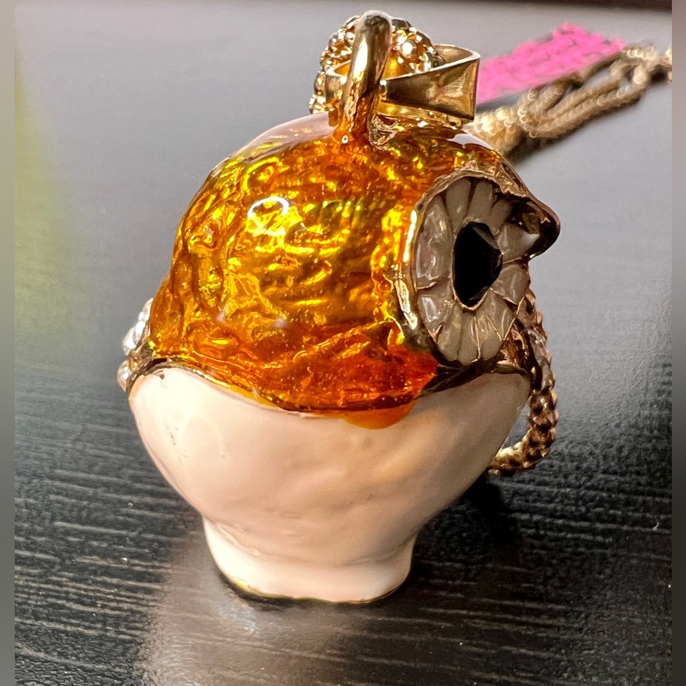 🦉 NWT! Owl Rhinestone & Enamel Necklace - Picture 5 of 9